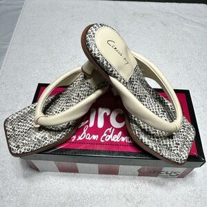 Circus by Sam‎ Edelman Skeet Ivory & Black Patterned Sandals Size 8 NIB $55